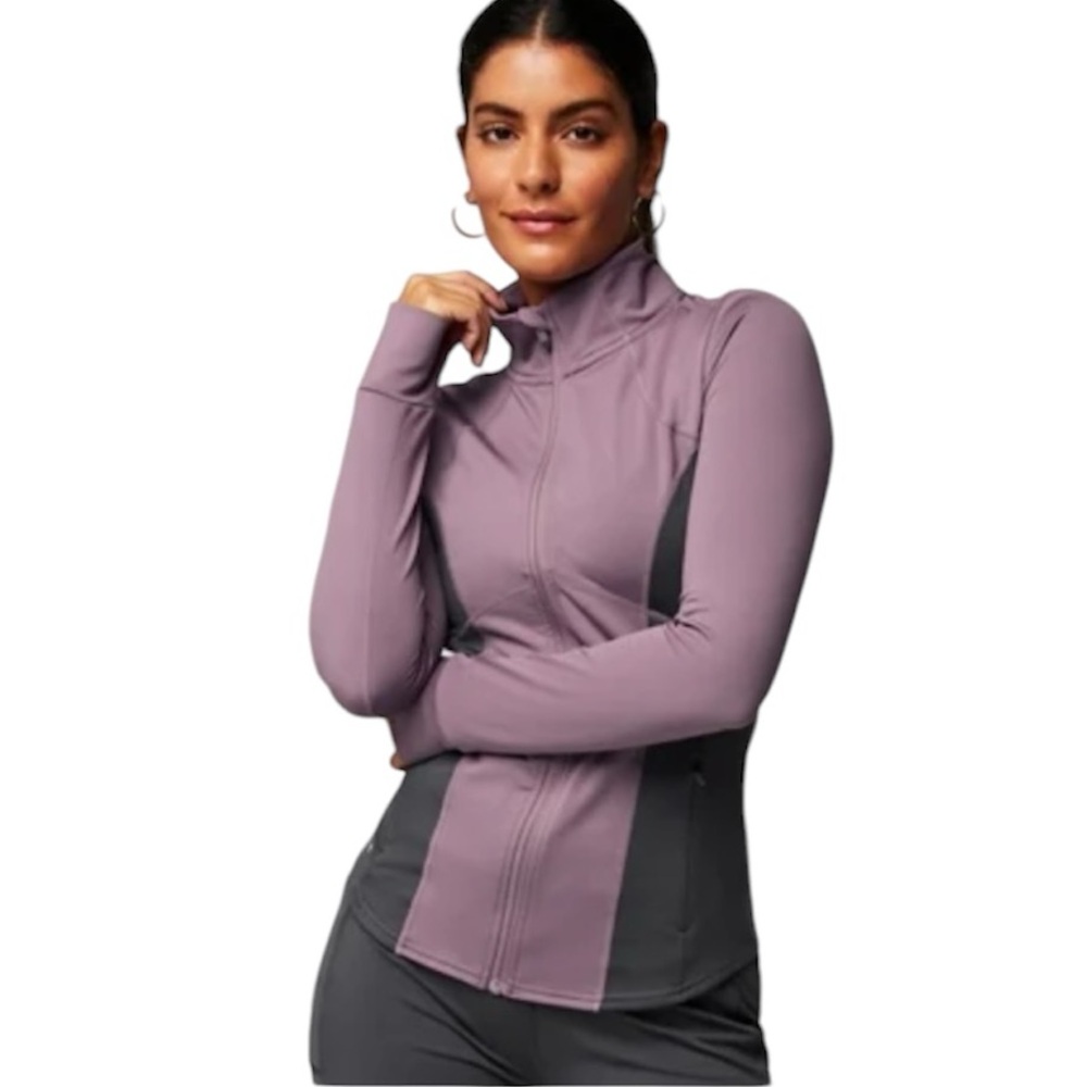 Fabletics Women's Cold‎ Weather Plum Cactus Full Zip Athleisure Jacket Size XS